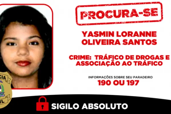 Foragida Yasmin Loranne - Divulgação Dicom/SSP f